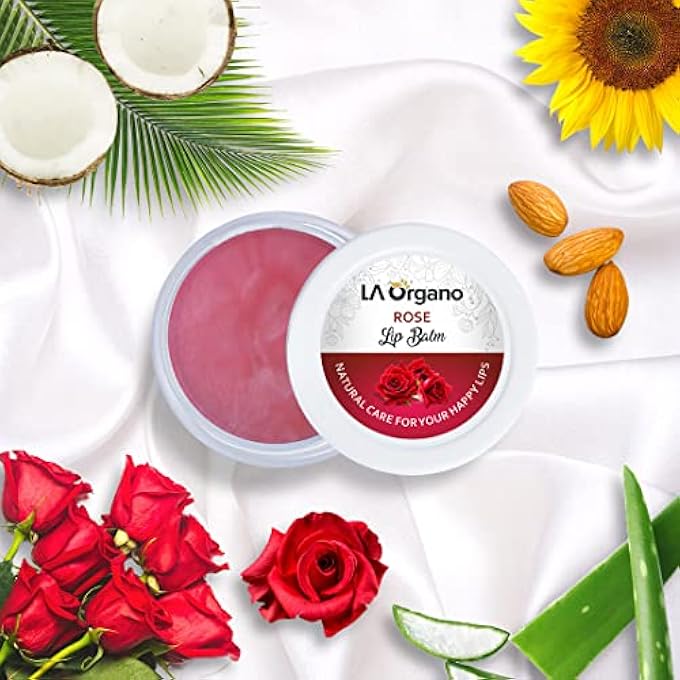 LA Organo ROSE LIP BALM FOR DRY, CHAPPED LIPS WITH INTENSE MOISTURIZING (10 G) - Image 2